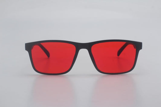 Gafas Estilo Cuadrado Blue Blocker Rojo