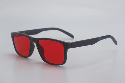 Gafas Estilo Cuadrado Blue Blocker Rojo